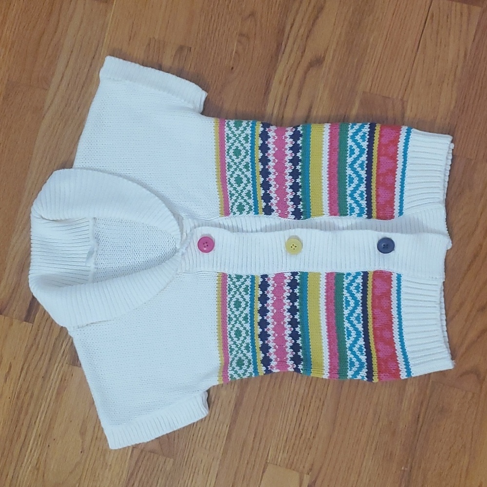Carter's sweater cardigan toddler size 4T ivory / multi colors